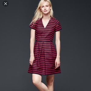 Gap striped fit and flare dress